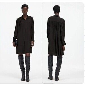 Madewell Womens Long Sleeve Relaxed Button-Front Mini Dress NWT Size S Small